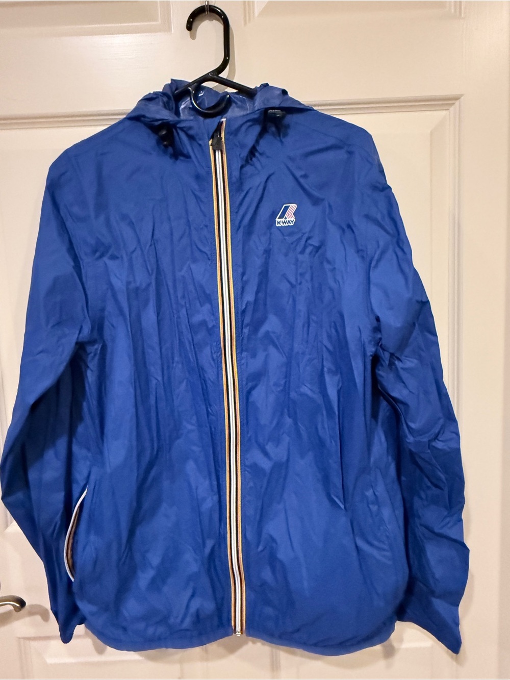 K-Way Blue Polyamide Hooded Shell with Logo